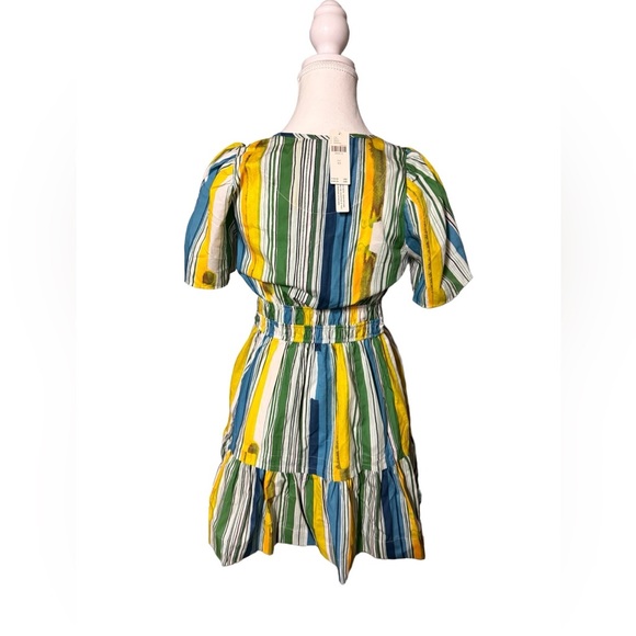 NWT Anthropologie Green Yellow White Dress size XS - Picture 2 of 6
